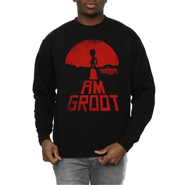 Marvel Herr Guardians Of The Galaxy I Am Groot Röd Sweatshirt M Black M