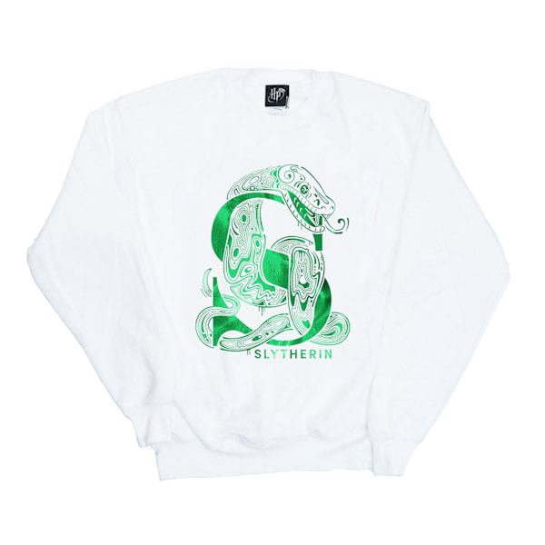 Harry Potter Dam/Kvinnor Slytherin Orm Sweatshirt L Vit White L