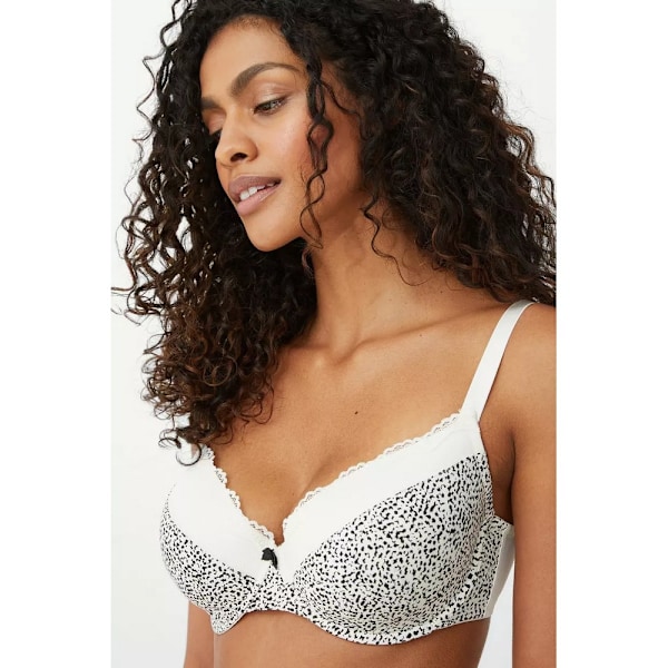 Vacker dam/dam t-shirt vadderad bh (2-pack) 32DD svart Black/White 32DD