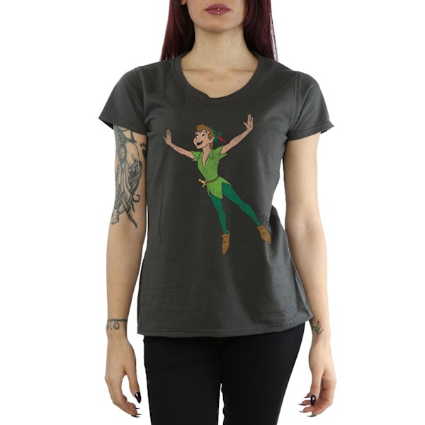 Disney Womens/Ladies Classic Flying Peter Pan Bomull T-shirt M Light Graphite M
