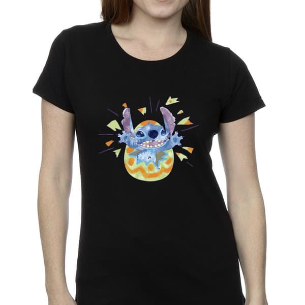 Disney Dam Lilo & Stitch Cracking Egg T-shirt i bomull Black XXL
