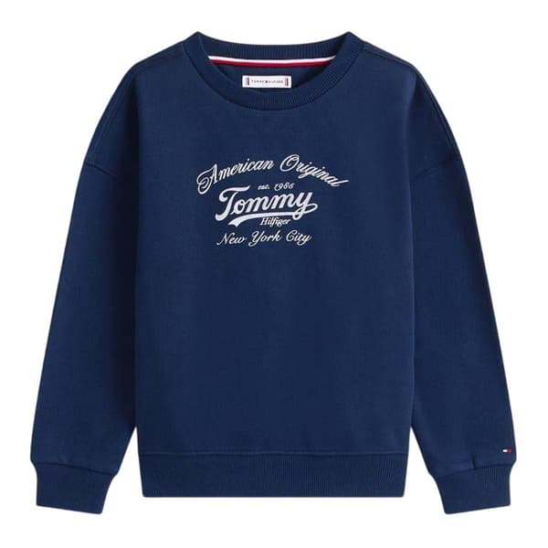Tommy Hilfiger Barn/Kids Script Crew Neck Sweatshirt 14 år Night Navy 14 Years
