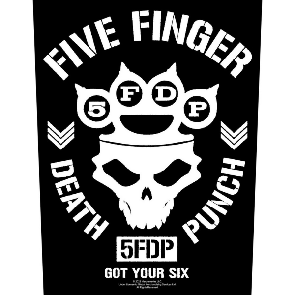 Five Finger Death Punch Fick Your Six Patch One Size Svart/Vit Black/White One Size