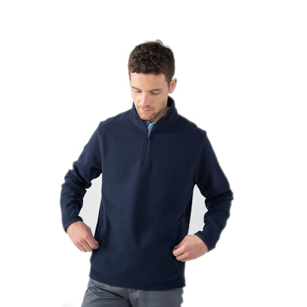 Henbury Herr Zip Neck Micro Fleece Topp 4XL Marinblå Navy 4XL