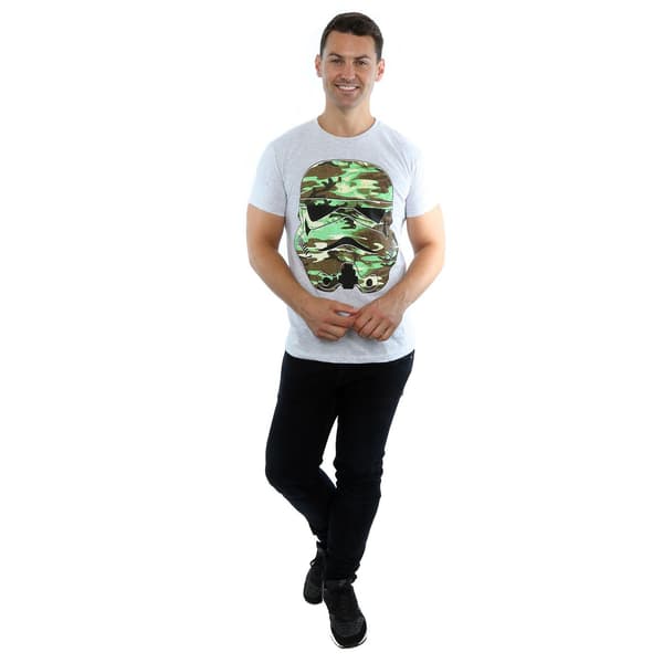 Star Wars Stormtrooper Command Camo T-shirt S Heather Grey för män Heather Grey S
