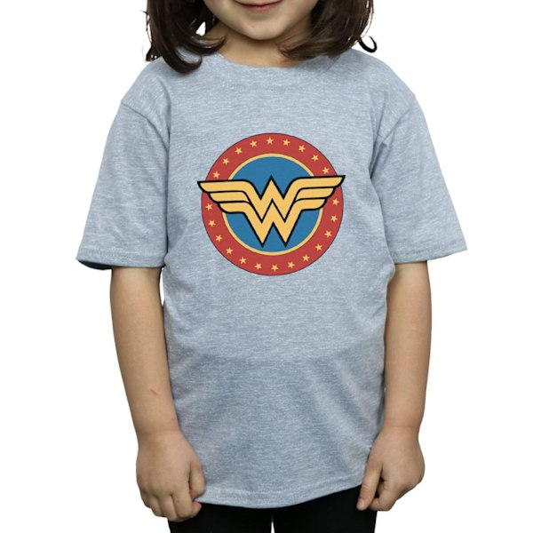 Wonder Woman Girls Logo Bomull T-shirt 9-11 År Sports Grey Sports Grey 9-11 Years