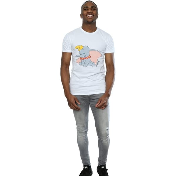 Dumbo Klassisk T-shirt i Bomull för Herr M Vit White M