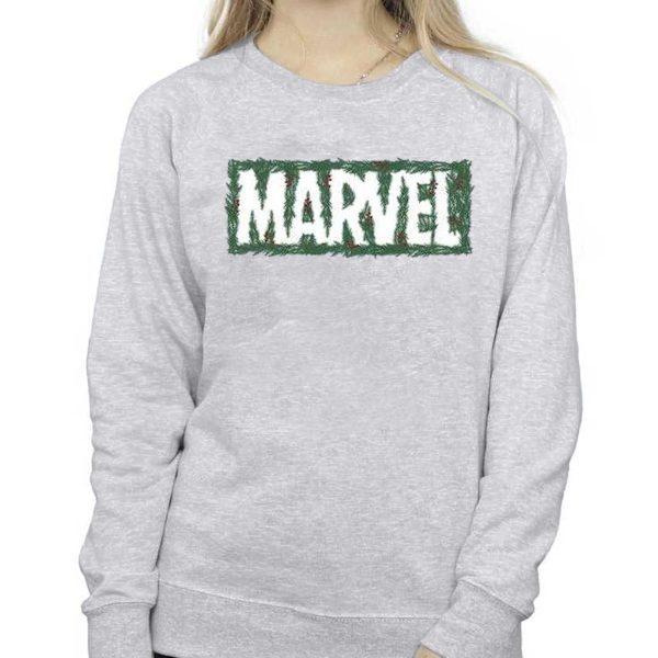Marvel Dam/Kvinnor Holly Logo Sweatshirt 4XL Sports Grey Sports Grey 4XL