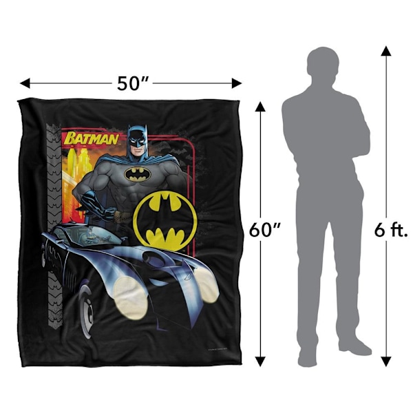 Batman Batmobile Filt En Storlek Flerfärgad Multicoloured One Size