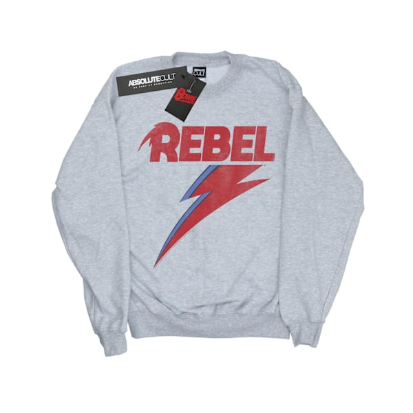 David Bowie Girls Distressed Rebel Sweatshirt 12-13 år Sport Sports Grey 12-13 Years