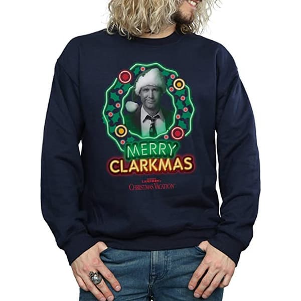 National Lampoon's Christmas Vacation Herr Gråskala Clarkmas C Navy Blue 3XL