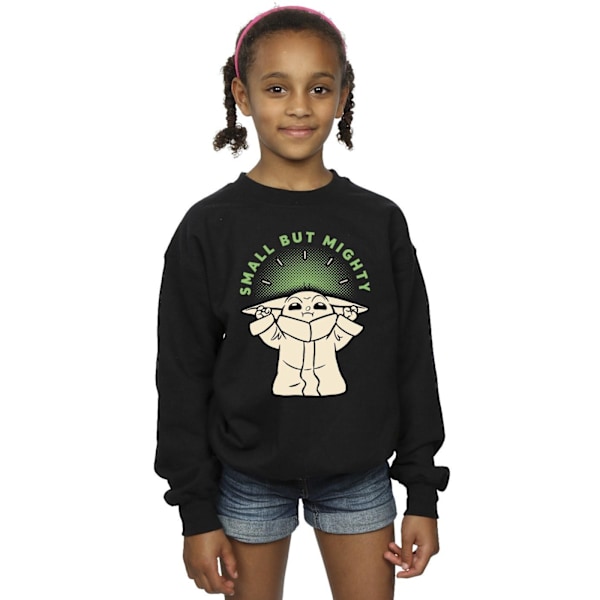 Star Wars Girls The Mandalorian Liten Men Mäktig Grogu Sweatshirt Black 12-13 Years