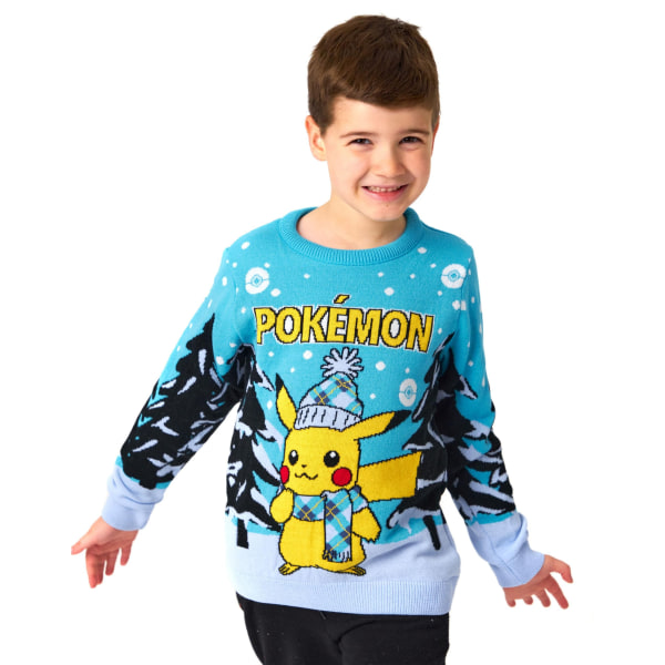 Pokémon stickad tröja för barn/barn 11-12 år blå Blue 11-12 Years