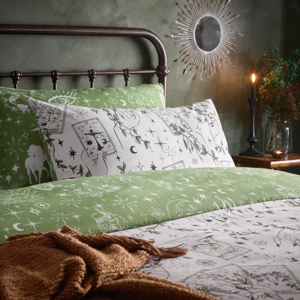 Furn Celestial Stories Vändbart Påslakanset Dubbel Green Double