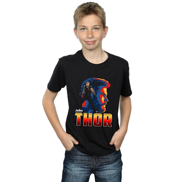 Avengers Infinity War Boys Thor Character T-Shirt 5-6 år Bla Black 5-6 Years