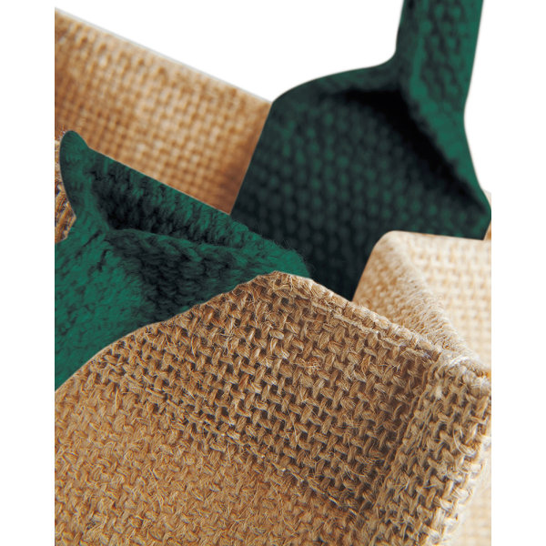 Westford Mill Jute Mini presentpåse (6 liter) One Size Natural/Fo Natural/Forest Green One Size