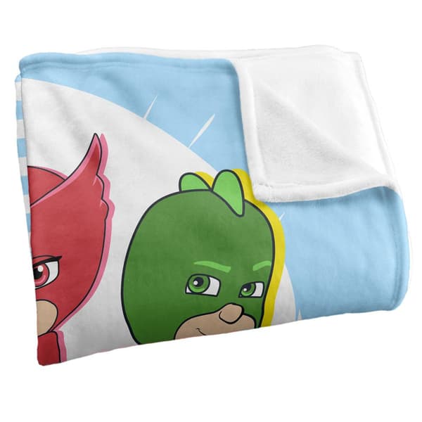 PJ Masks Power Up! Gruppbild Filt One Size Vit White One Size