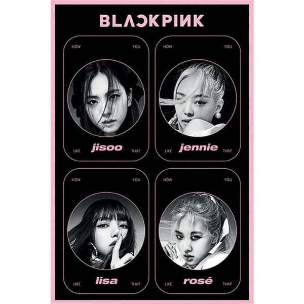 BlackPink How You Like That Poster 91cm x 61cm Svart/Rosa/Grå Black/Pink/Grey 91cm x 61cm