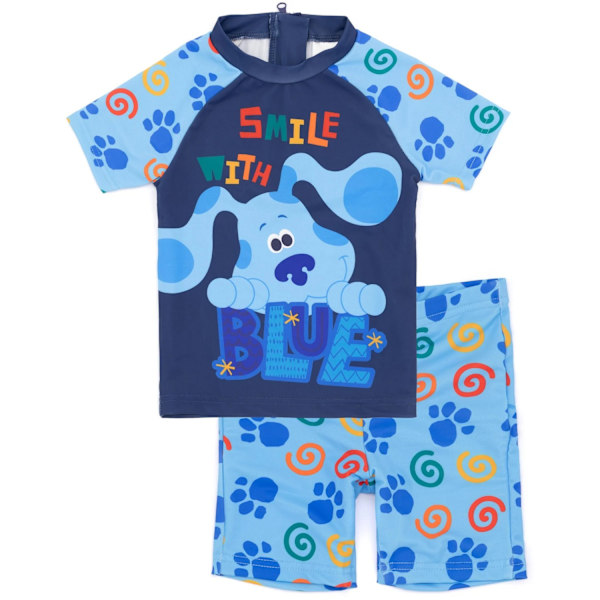 Blue's Clues & You! Pojkars tvådelad baddräkt 18-24 månader Blå Blue 18-24 Months