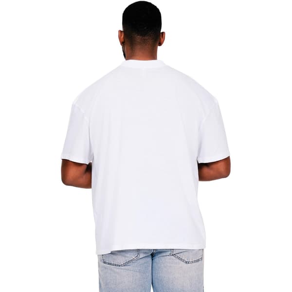Casual Classics Herr Ringspun Bomull T-shirt med förlängd halsringning White 3XL