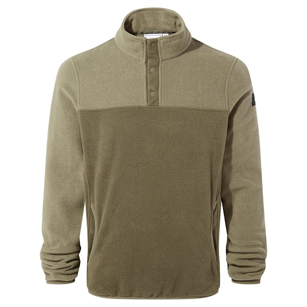 TOG24 Herr Farlow Fleecetröja med Knappar Fram L Khaki Grön Khaki Green L