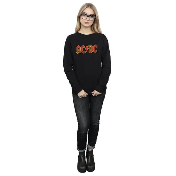 AC/DC Dam/Dam Distressed Logo Bomullströja M Svart Black M