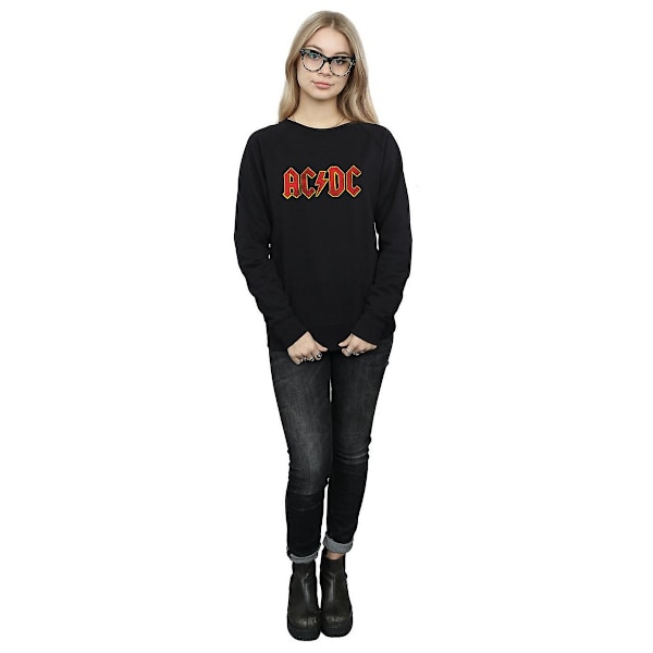 AC/DC Dam/Kvinnor Distressed Logo Bomullströja L Svart Black L