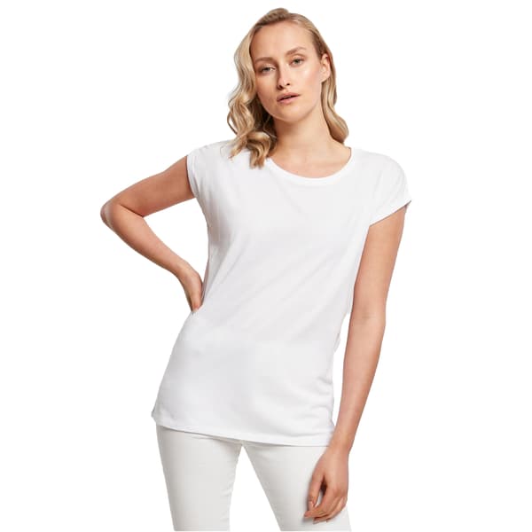 Bygg ditt varumärke Dam/Dam Extended Shoulder T-Shirt 3XL Vit White 3XL