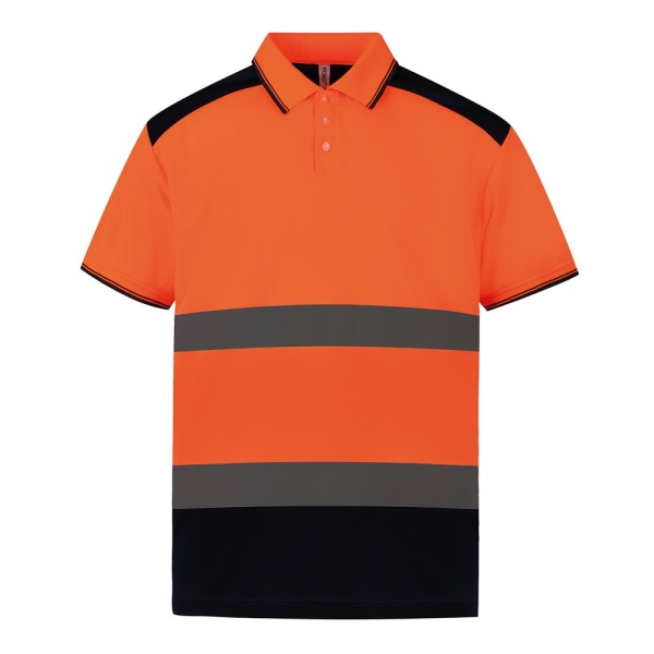 Yoko Mens Two Tone Hi-Vis Polo Shirt 3XL Orange/Navy Orange/Navy 3XL