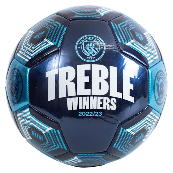 Manchester City FC Treble Winners Fotboll 5 Sky Blue/White/Nav Sky Blue/White/Navy Blue 5