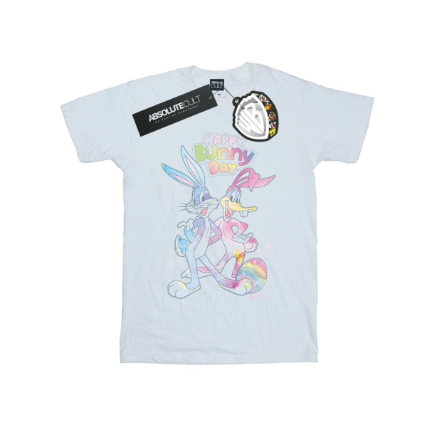 Looney Tunes Mens Bugs And Daffy Happy Bunny Day T-shirt M Whit White M