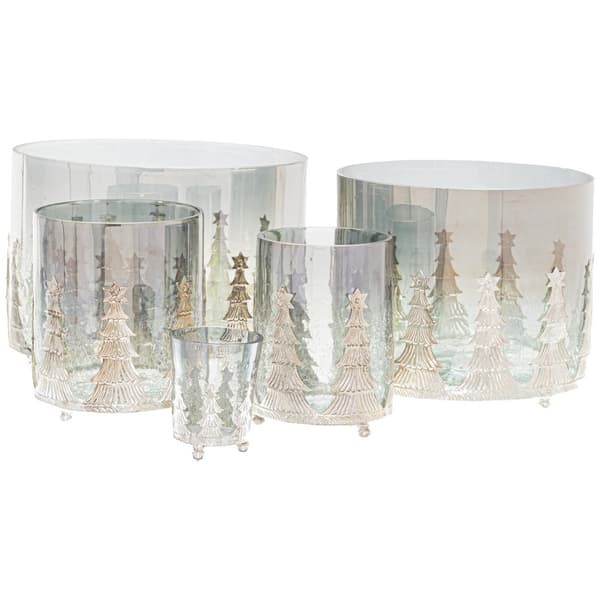 Hill Interiors The Noel Collection Crackle Effect Julburk Silver 8cm x 6.5cm x 6.5cm
