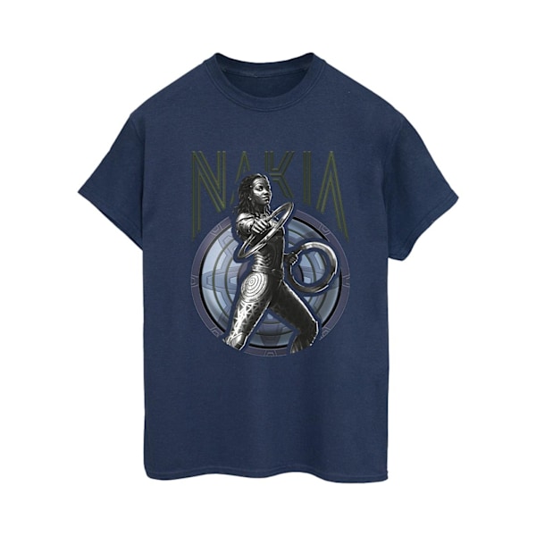 Marvel Dam/Damer Wakanda Forever Nakia Shield Bomull Boyfriend T-Shirt L Marinblå Navy Blue L