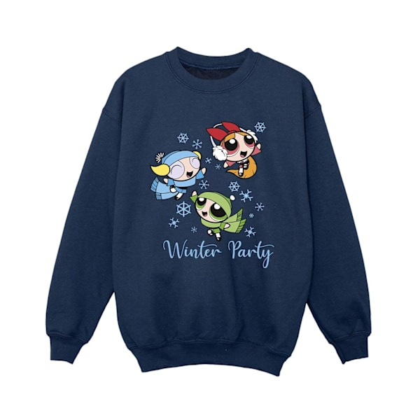 Powerpuff Girls Boys Girls Vinterfest Sweatshirt 7-8 År Navy Blue 7-8 Years