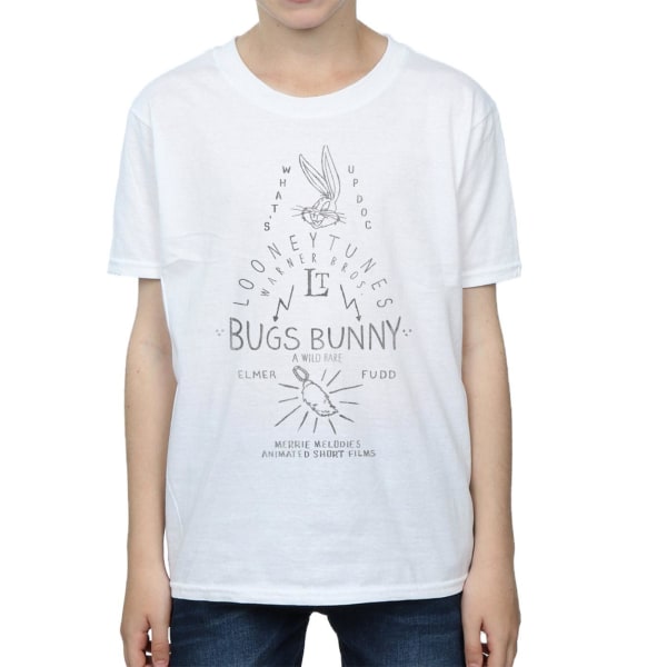 Looney Tunes Boys Bugs Bunny A Wild Hare T-Shirt 5-6 Years Whit White 5-6 Years