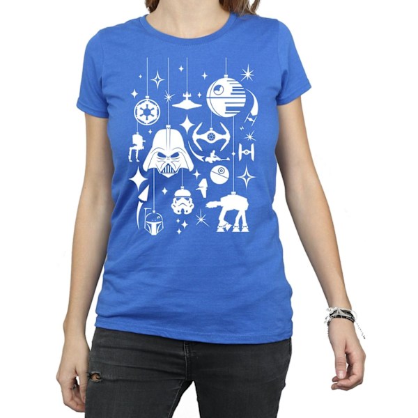 Star Wars Dam/Damer Juldekorationer Bomull T-shirt XX Royal Blue XXL