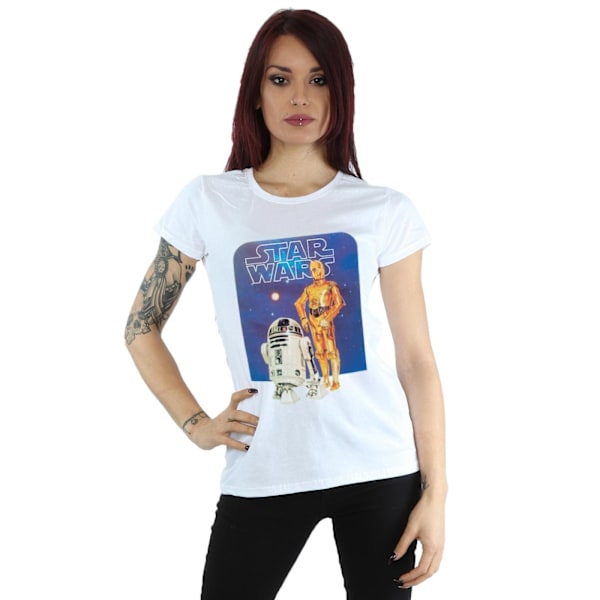 Star Wars Dam/Kvinnor R2-D2 Och C-3PO Bomull T-Shirt XS Vit White XS