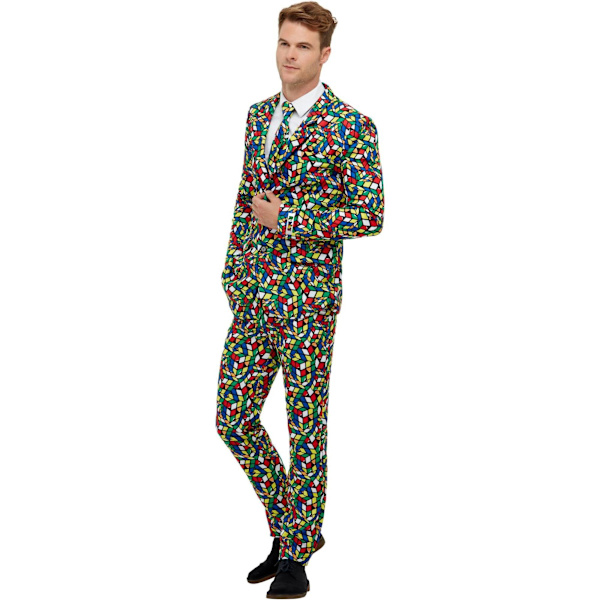 Smiffys Herr Rubiks Kub Kostymset XL Flerfärgad Multicoloured XL