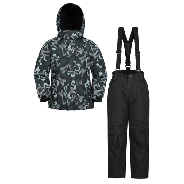 Mountain Warehouse Barn/Barn Kamouflage Skidjacka & Byxor Set Black 9-10 Years