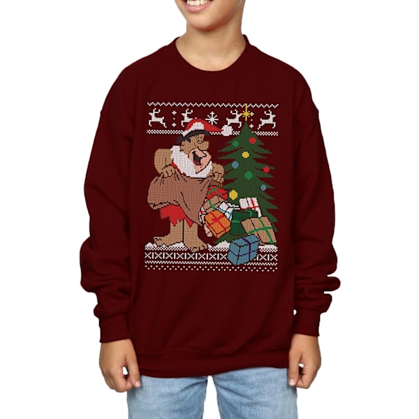 The Flintstones Boys Jul Fair Isle Sweatshirt 12-13 År Burgundy 12-13 Years