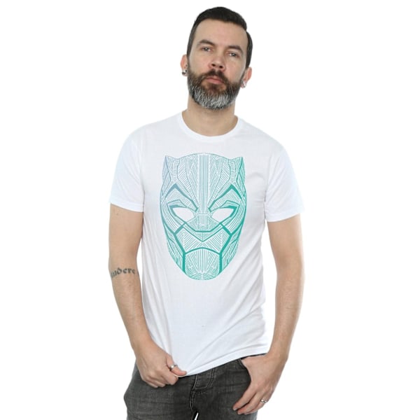 Marvel Herr Svart Panter Tribal Mask T-Shirt XL Vit White XL