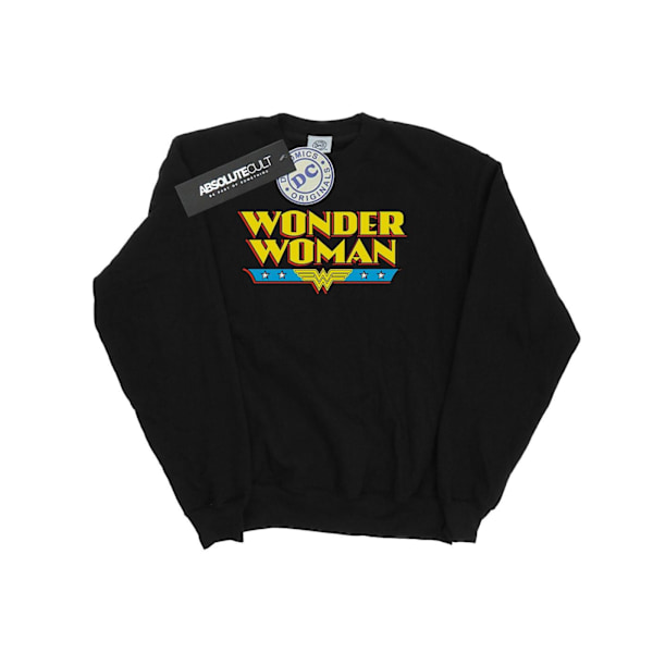 DC Comics Boys Wonder Woman Text Logo Sweatshirt 9-11 år Bla Black 9-11 Years