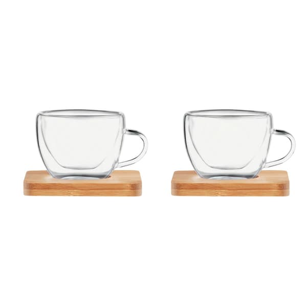 MidOcean Belize Dubbelväggig Espressokopp & Fat Set En Storlek Transparent One Size