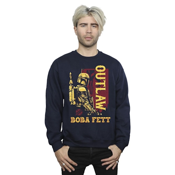 Star Wars Herr The Book Of Boba Fett Distressed Outlaw Sweatshirt Navy Blue 5XL