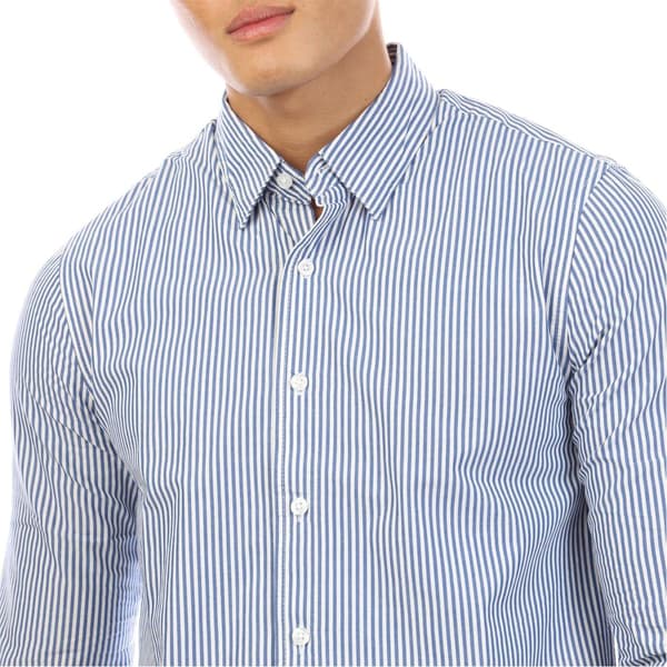 Peter Werth Herrskjorta Beasley Vertikalrandig Långärmad S N Navy/White S