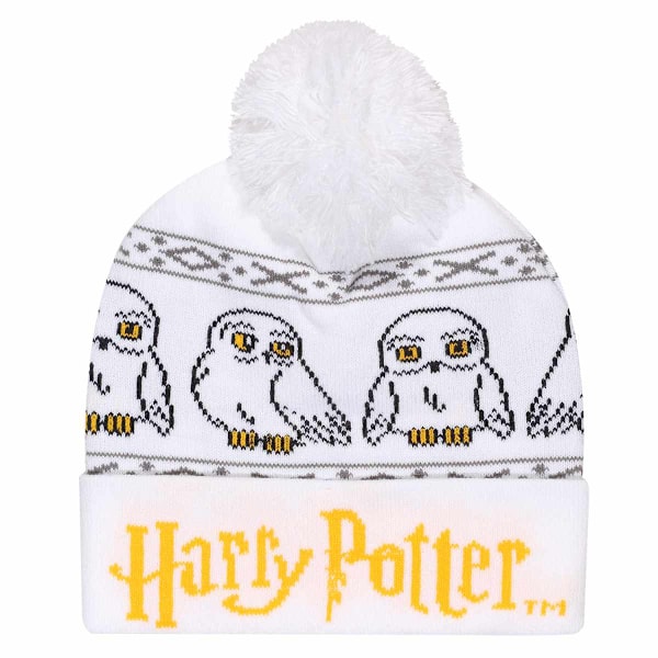 Harry Potter Unisex Vuxen Snö Hedwig Mössa One Size Vit/Gul White/Yellow/Black One Size