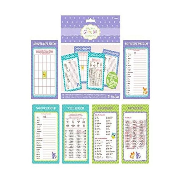 Amscan Woodland Welcome Baby Shower Party Game Set One Size Mul Multicoloured One Size