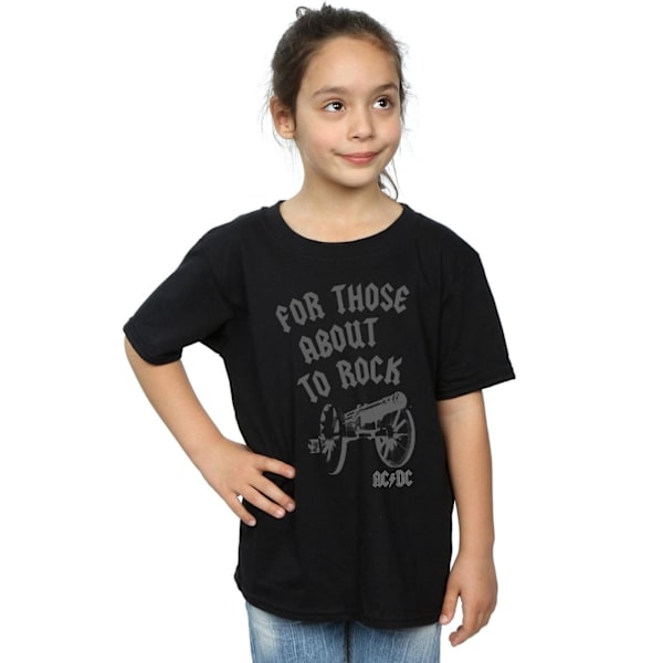 AC/DC Girls For Those About To Rock Cannon Bomull T-shirt 5-6 år Black 5-6 Years