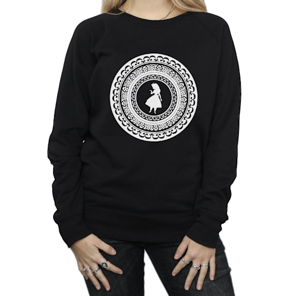 Disney Dam/Kvinnor Alice In Wonderland Cirkel Sweatshirt L Svart Black L