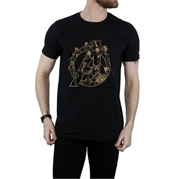 Avengers Infinity War Herr Logotyp Bomull T-shirt S Svart Black S
